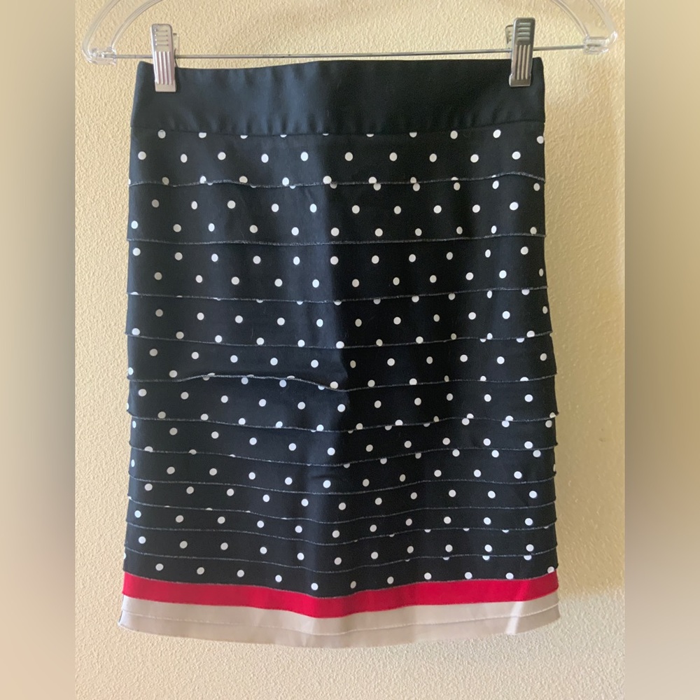 WHBM - White Dot Black Layered Pencil Skirt | Size 00